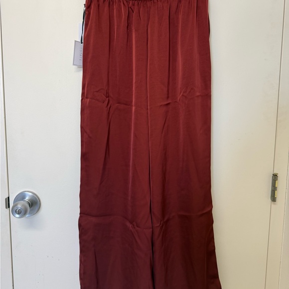 1.State NWT Drawstring Wide Pants | Dark Mahogany | Trousers | Medium | Luxury - Picture 5 of 7